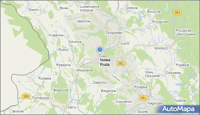 mapa Nowa Ruda, Nowa Ruda powiat kłodzki na mapie Targeo